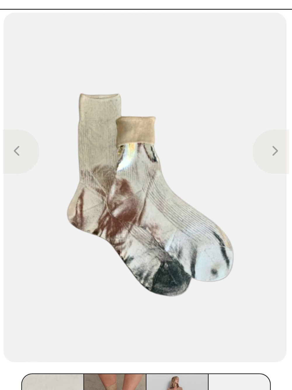 NWT MARIA LA ROSA SILK PLATES METALLIC SOCKS
